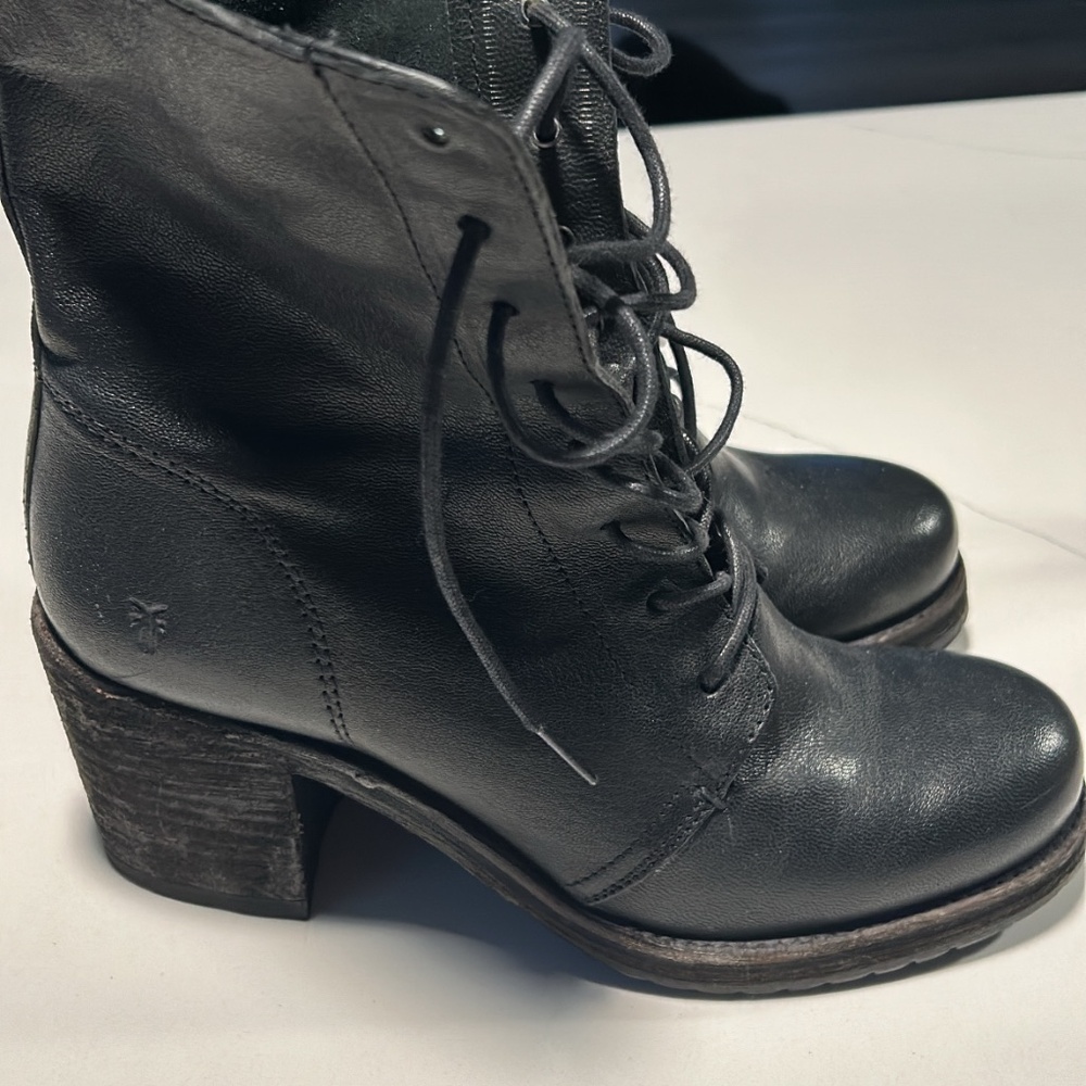 Frye lace up booties
